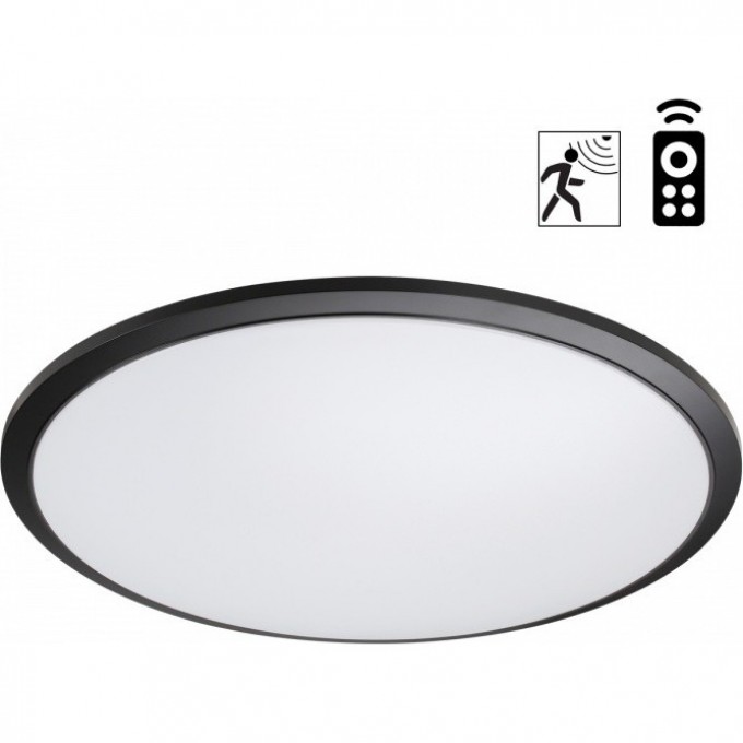 Светильник накладной NOVOTECH OVER 359212 NT23 327 IP43 LED 48W 170-265V 4320Лм 3000-6000К диммируемый с датчиком движения,пульт ДУ в комплекте черный NV-359212 Светильник накладной NOVOTECH OVER 359212 NT23 327 IP43 LED 48W 170-265V 4320Лм 3000-6000К диммируемый с датчиком движения,пульт ДУ в комплекте черный NV-359212
